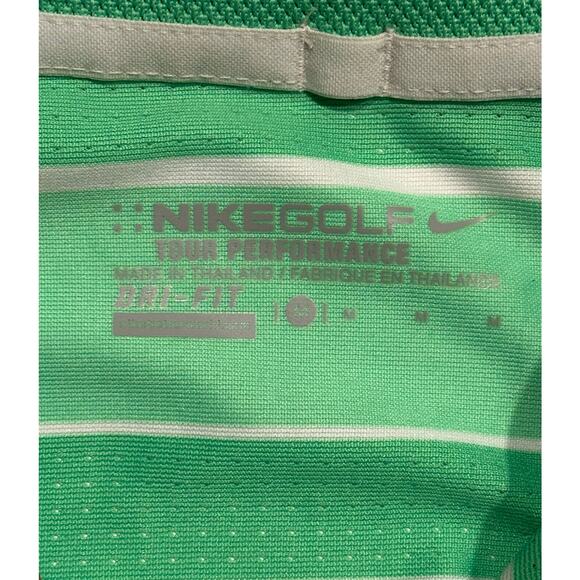 Nike Shirt Mens Med Green white Golf Polo Short Sleeve Dri-Fit Tour Performance - Picture 7 of 7